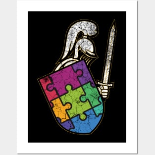 Autism Warrior Knight & Shield Posters and Art